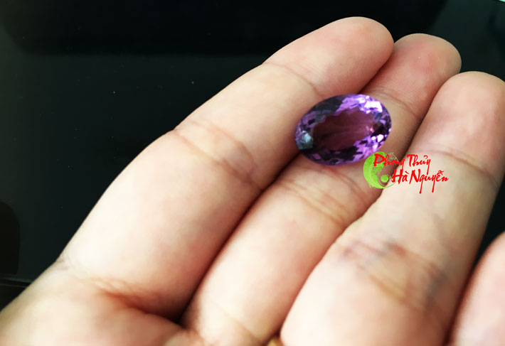 mặt đá thạch anh tím hình oval
